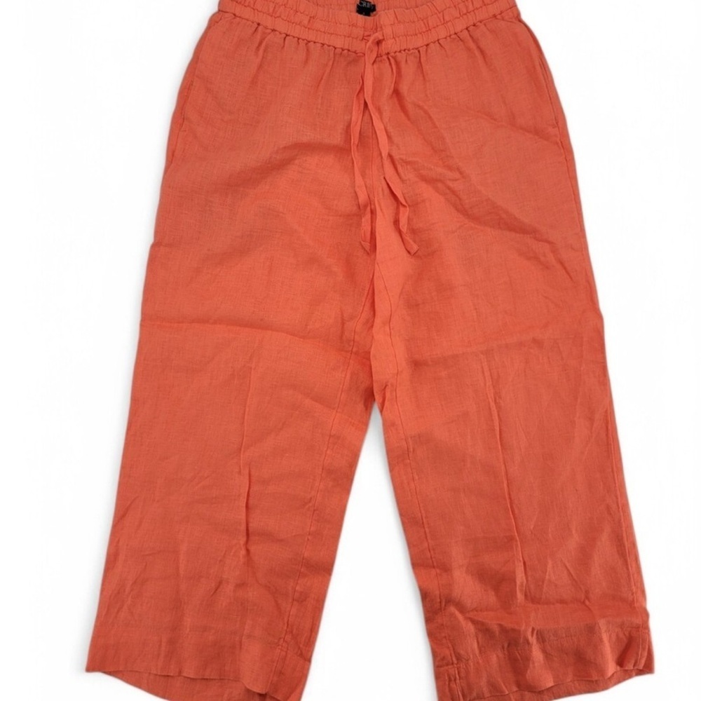 Anne Klein Orange Cropped Pants Wide-Leg
